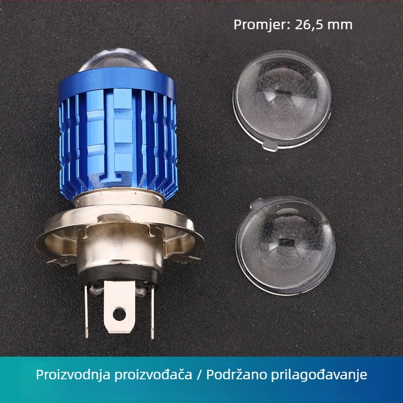 LED leća za motocikl za električna vozila — integrirana leća za visoki i niski snop, dimenzije 35 mm i 26,5 mm