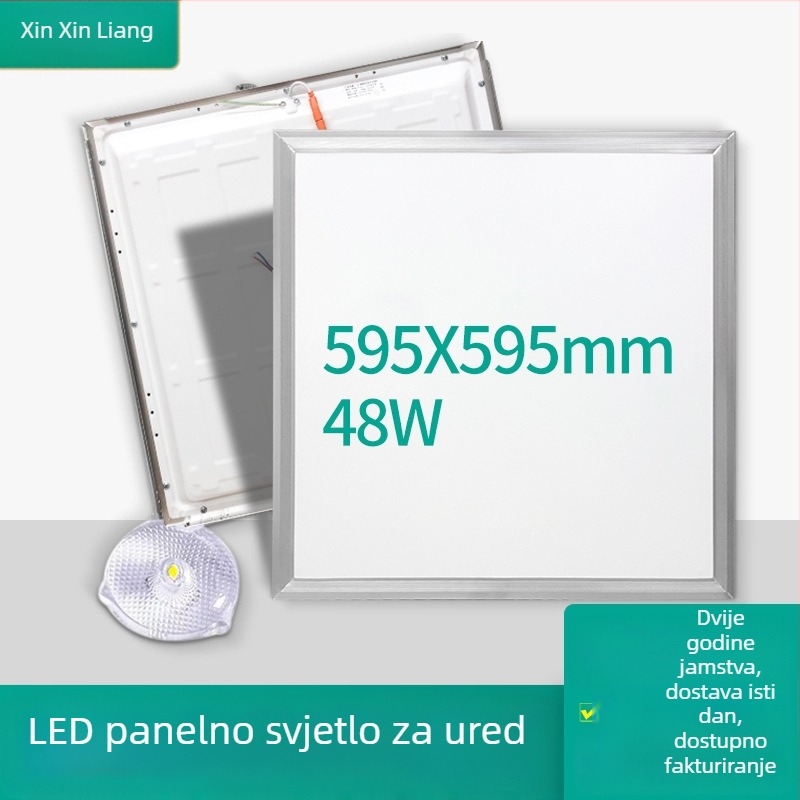 LED panel rasvjeta za kuhinju i kupaonu, plafonski panel 595×595, ravni panel s integriranim osvjetljenjem