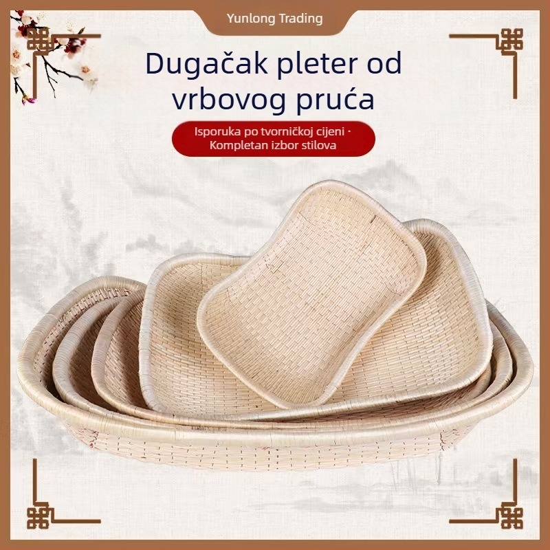 Ručno pleteni košari od vrbovih pruća za parene peciva, raznih veličina — košare za pečenje i pohranu suhog voća te prženih proizvoda