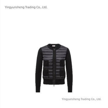 M25 unisex jakna s uspravnim ovratnikom, bijela vunena pletena patchwork, lagana jakna s gusjim perju