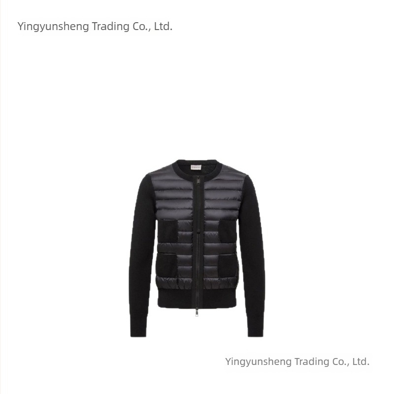 M25 unisex jakna s uspravnim ovratnikom, bijela vunena pletena patchwork, lagana jakna s gusjim perju