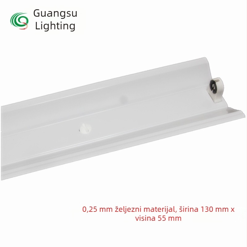T8 0,6 m jednotrubni držač lampe sa kućištem, V8 LED nosač s reflektorom, dimenzije 130 x 55 mm