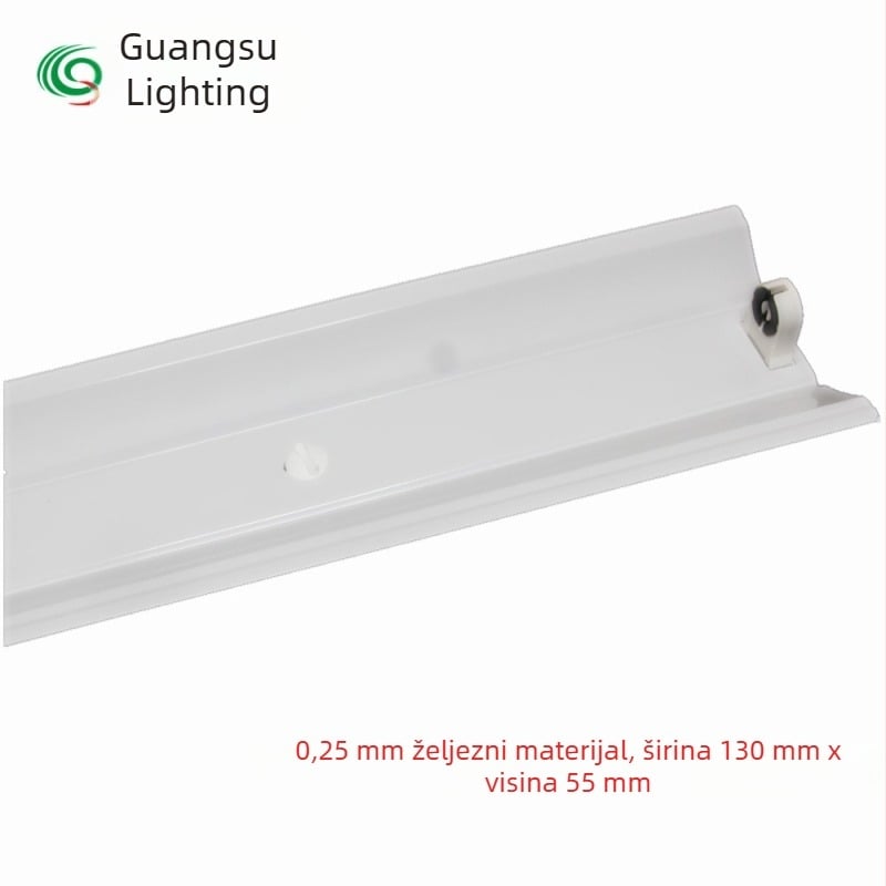 T8 0,6 m jednotrubni držač lampe sa kućištem, V8 LED nosač s reflektorom, dimenzije 130 x 55 mm
