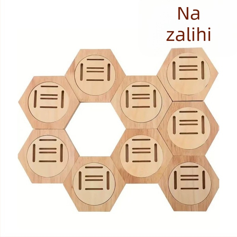 Drveni držač za medalje s šesterokutnim uzorkom saća, zidni za dnevni boravak