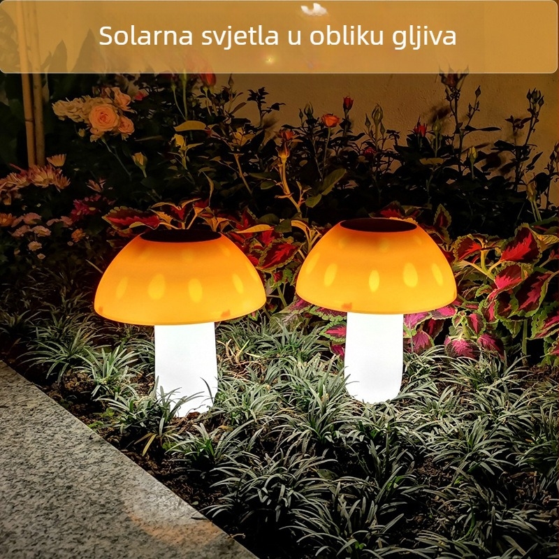 Solarna LED gljiva vrtna svjetiljka – vanjsko osvjetljenje za travnjak i dvorište, dekorativno osvjetljenje