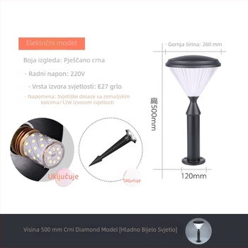Solarne LED lampe za dvorište i travnjak, vanjsko rasvjetno rješenje za krajolik, ugradne u tlo, aluminijsko kućište, IP65