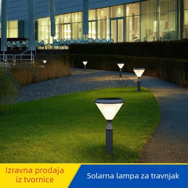 Solarne LED lampe za dvorište i travnjak, vanjsko rasvjetno rješenje za krajolik, ugradne u tlo, aluminijsko kućište, IP65