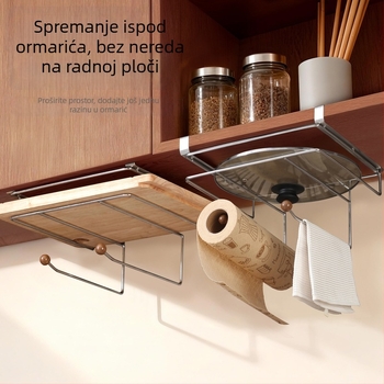 Nerđajući kuhinjski stalak za dasku za rezanje i poklopce lonaca, 6 nivoa, zidni