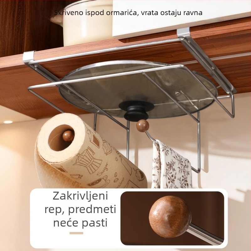 Nerđajući kuhinjski stalak za dasku za rezanje i poklopce lonaca, 6 nivoa, zidni