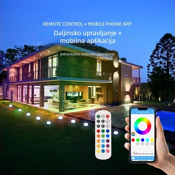 RGBW vanjske LED nizove za dvorište i travnjak, upravljanje putem aplikacije