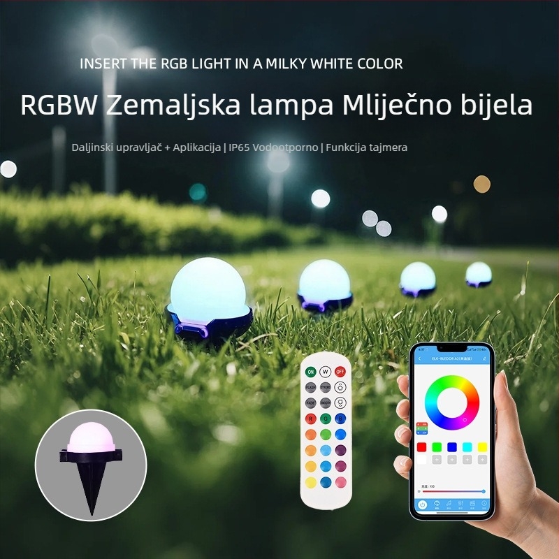 RGBW vanjske LED nizove za dvorište i travnjak, upravljanje putem aplikacije