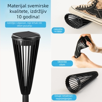 DS129 Solarna LED vrtna svjetiljka sa zemljanim postoljem, pastoralni stil vanjske dekoracije, IP65, induktivni prekidač