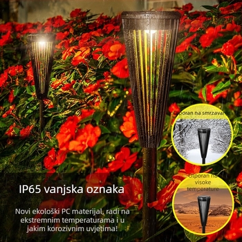 DS129 Solarna LED vrtna svjetiljka sa zemljanim postoljem, pastoralni stil vanjske dekoracije, IP65, induktivni prekidač