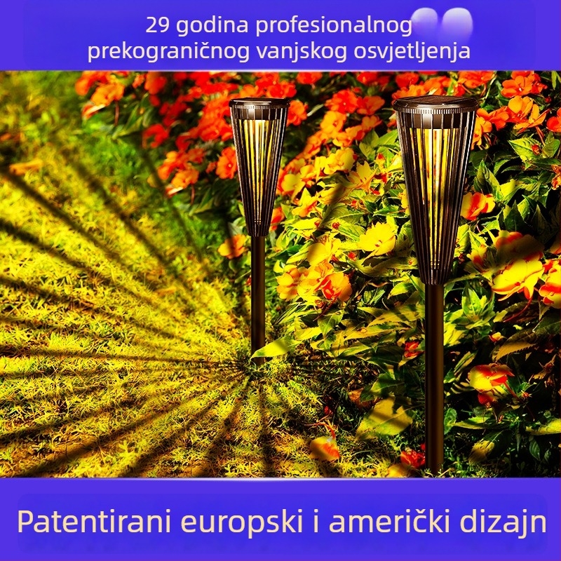 DS129 Solarna LED vrtna svjetiljka sa zemljanim postoljem, pastoralni stil vanjske dekoracije, IP65, induktivni prekidač
