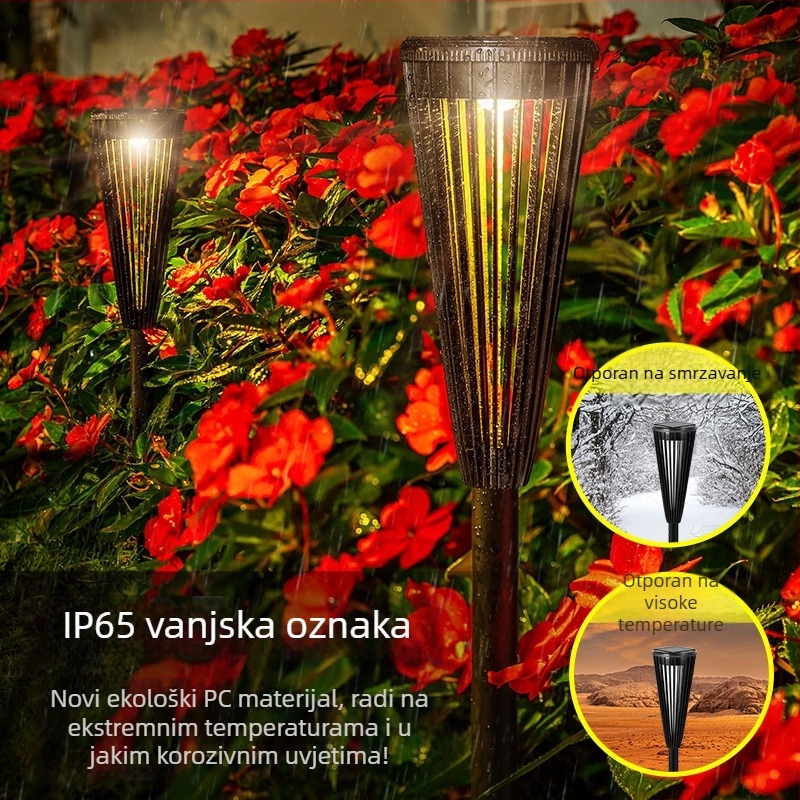DS129 Solarna LED vrtna svjetiljka sa zemljanim postoljem, pastoralni stil vanjske dekoracije, IP65, induktivni prekidač