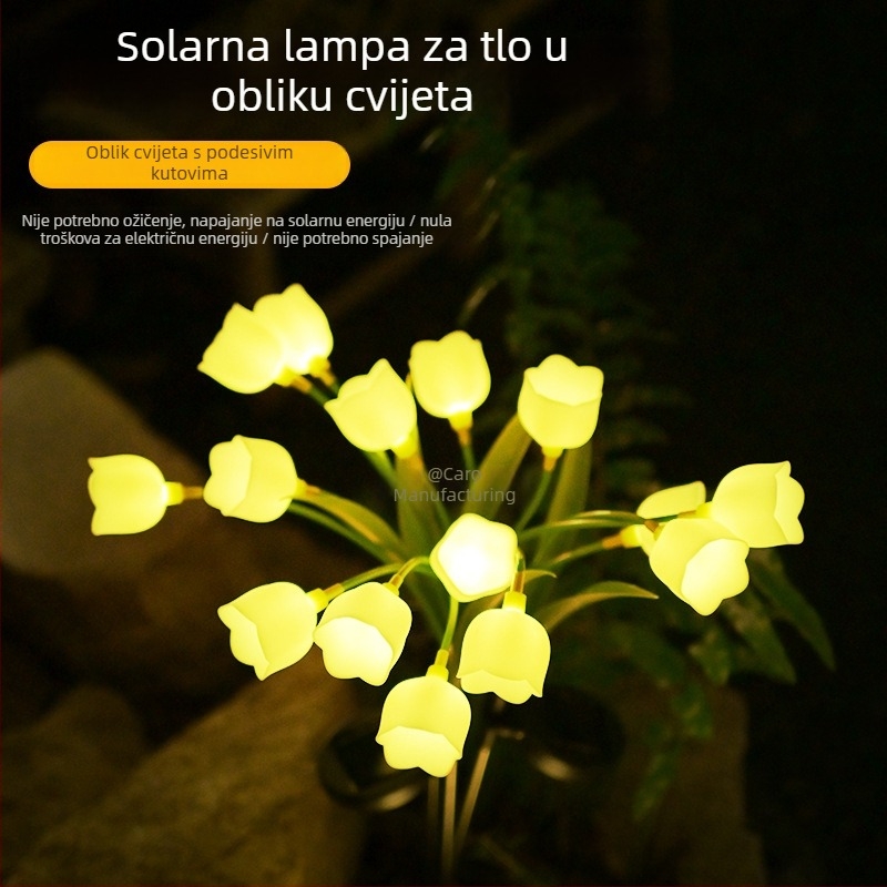 Solarna lampa u obliku cvijeta za zemlju, vodootporna vanjska LED rasvjeta za vrt i dvorište