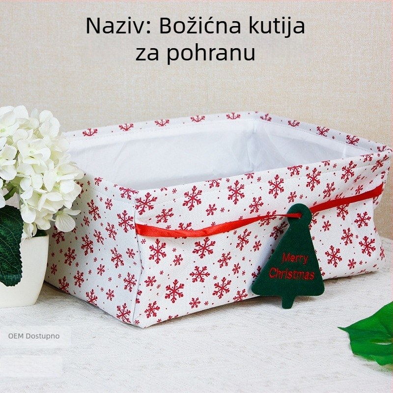 Božićna košara za pohranu od Oxford tkanine, stolni organizator sa slatkim crtanim dizajnom