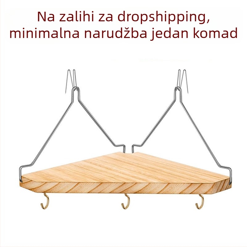 Drveni viseći kutni polic za uredske pregrade, zidni nosač