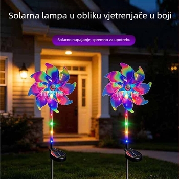 LED solarno svjetlo s vjetrenjačom za vrt – vodootporna vanjska božićna dekoracija
