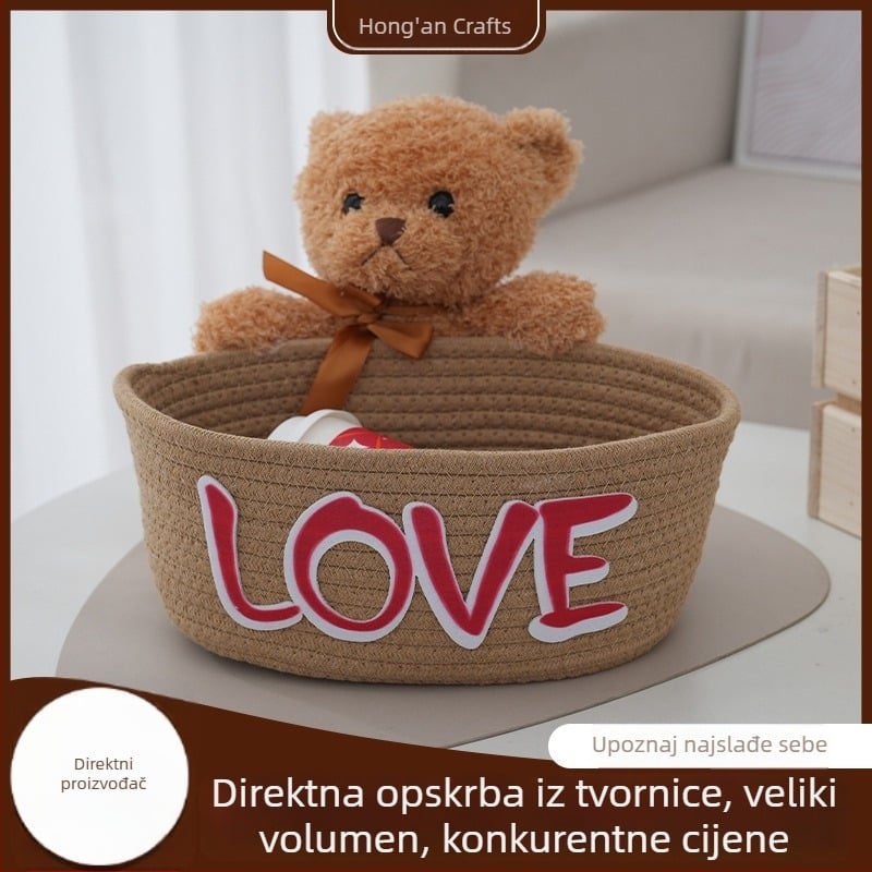 Kreativna slatka košara za pohranu u obliku medvjedića od pamukog konca