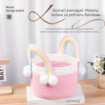 Suzaku koš za pohranu s ručkom u boji duge, za donje rublje, dječje igračke i kozmetiku – poklon