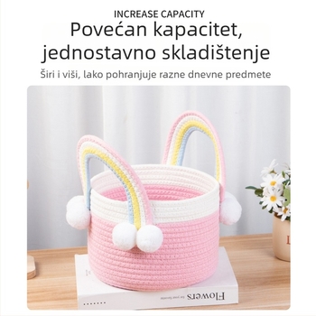 Suzaku koš za pohranu s ručkom u boji duge, za donje rublje, dječje igračke i kozmetiku – poklon