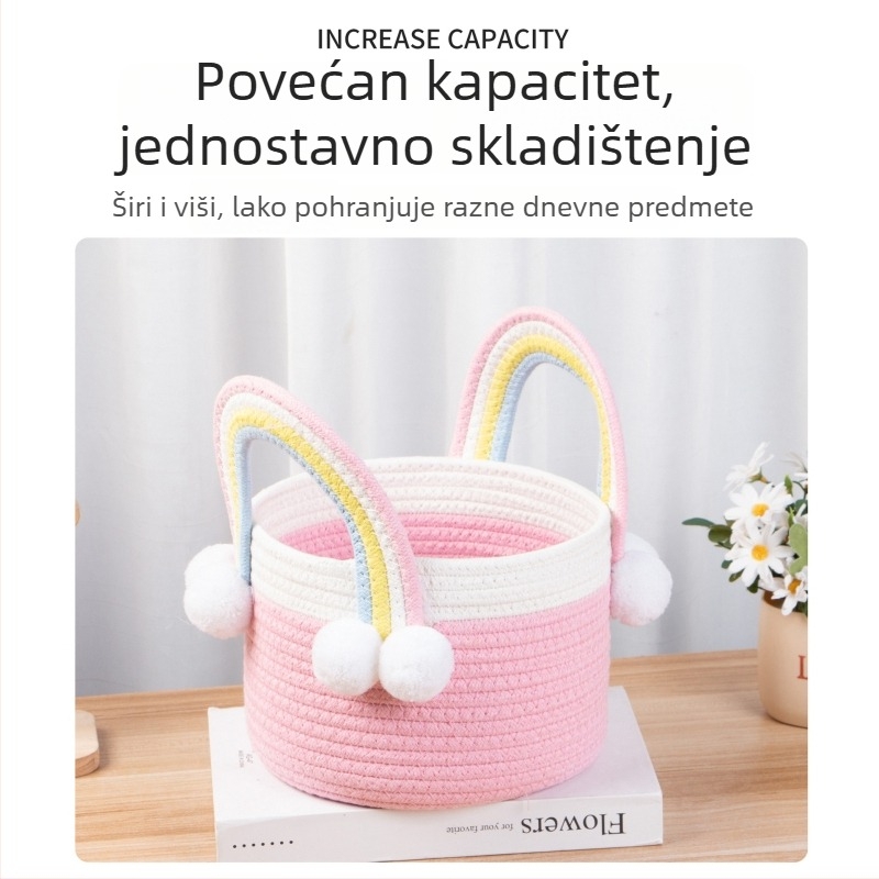 Suzaku koš za pohranu s ručkom u boji duge, za donje rublje, dječje igračke i kozmetiku – poklon
