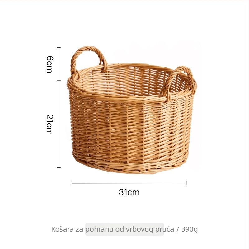 Pletena košara za pohranu, mala košara za prljavu odjeću, za igračke i nakit, u seoskom stilu.