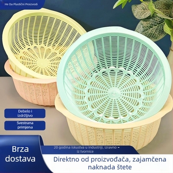 Plastična košara za pohranu s poklopcem, u makaron bojama, kuhinjska košara za voće i povrće, košara za odvodnju