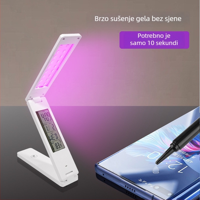 Sklopiva UV LED stolna lampa s zaštitom očiju i punjenjem za ured i učenje, lampa za nokte