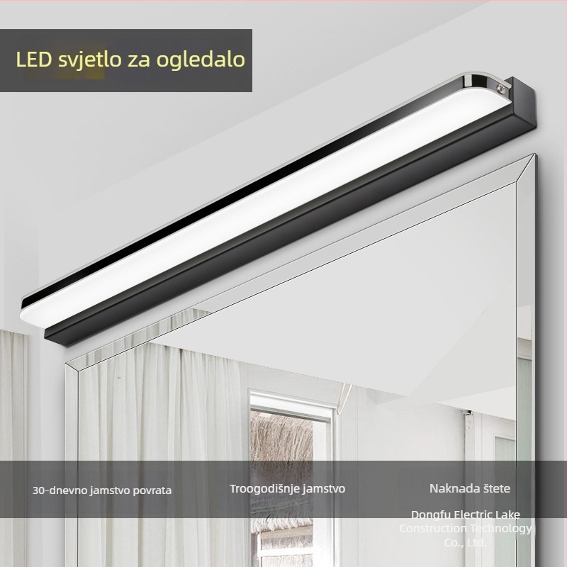 LED svjetlo za ogledalo kupaonice, vodootporno i anti-zamućenje, moderni minimalistički dizajn