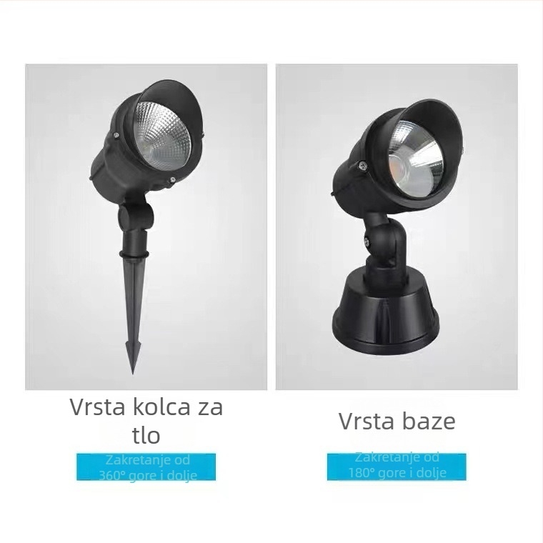 LED vanjski vodootporni COB reflektor za drvo, 220V, 30W, dvorišni krajolik, zidno svjetlo