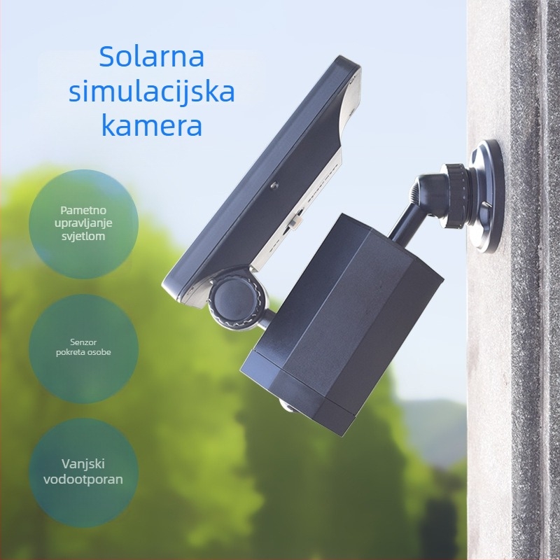 Solarna zidna svjetiljka sa simuliranom vanjskom kamerom za nadzor, PIR senzorom za pokret, vrtna svjetiljka i reflektor