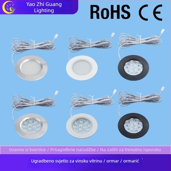 LED svjetlo za ormar, ugrađena okrugla downlight, osvjetljenje garderobe i vitrina