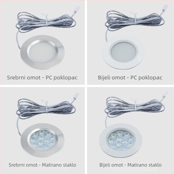 LED svjetlo za ormar, ugrađena okrugla downlight, osvjetljenje garderobe i vitrina