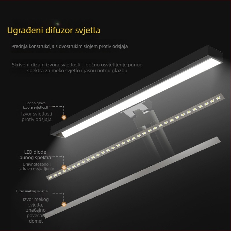 Profesionalna visokokvalitetna LED stolna lampa za klavir sa zaštitom očiju, visoka reprodukcija boja, podešeni kut, namijenjena za vježbanje na klaviru, ultra jasna