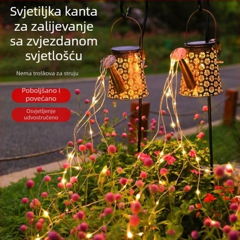 Lampa od kovanog željeza za vrt sa solarnim napajanjem, dekorativna rasvjeta za travnjak s oblikom cvijeta