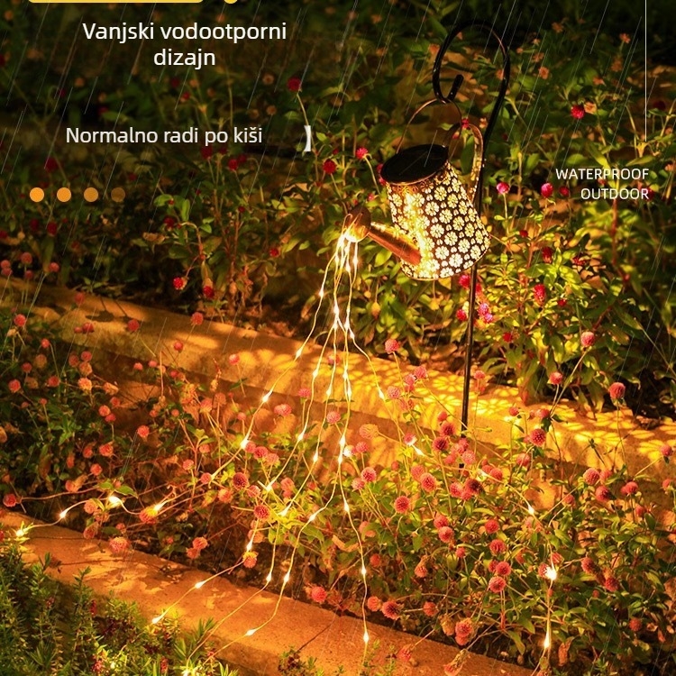 Lampa od kovanog željeza za vrt sa solarnim napajanjem, dekorativna rasvjeta za travnjak s oblikom cvijeta