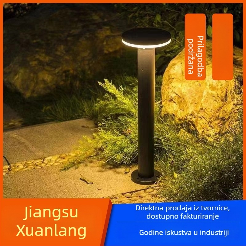 Solarna LED lampa za stup, vanjsku vodootpornu rasvjetu za travnjak i stazu, prilagodljiva