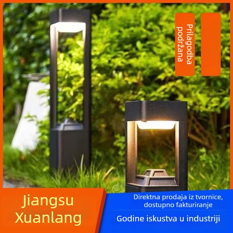 Solarna LED lampa za stup, vanjsku vodootpornu rasvjetu za travnjak i stazu, prilagodljiva