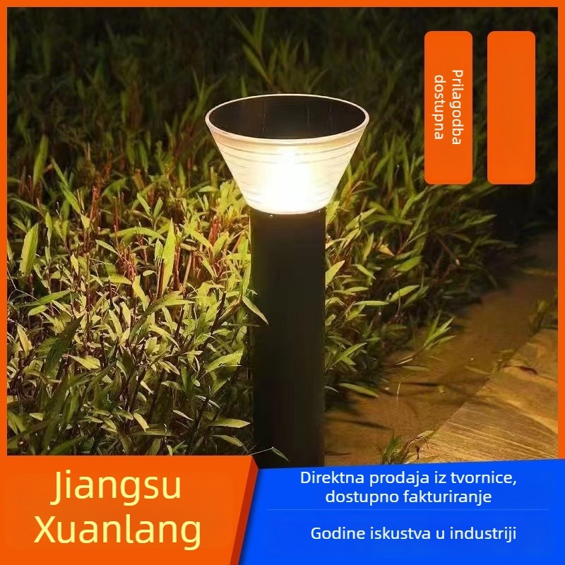 Solarna LED lampa za stup, vanjsku vodootpornu rasvjetu za travnjak i stazu, prilagodljiva