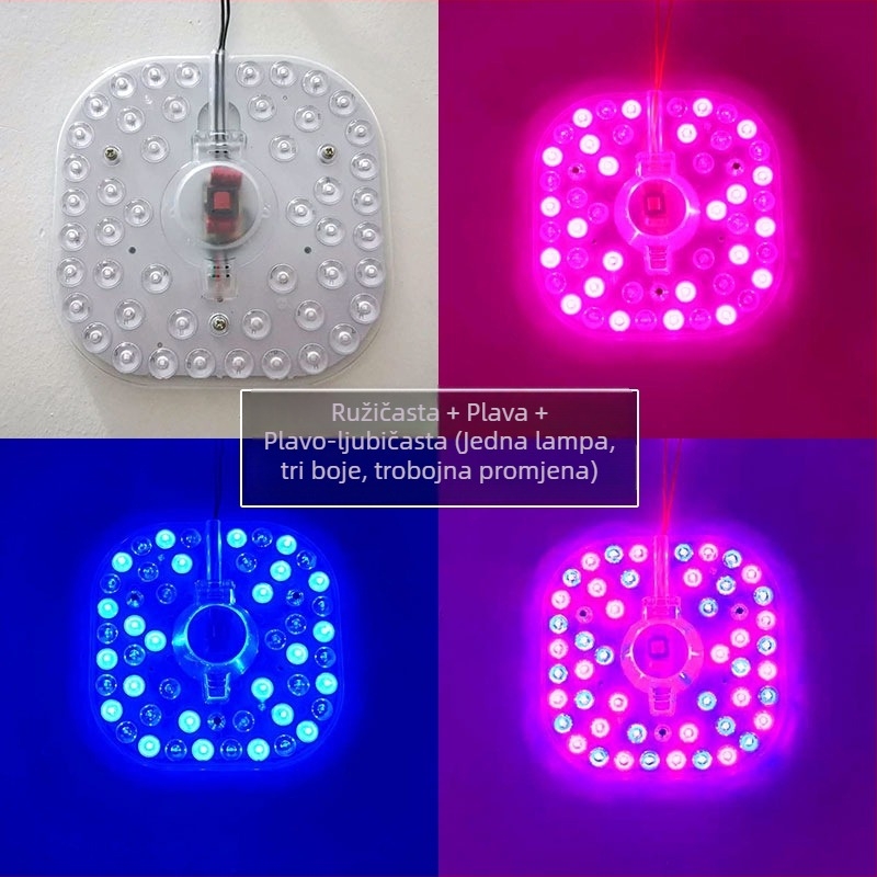 LED plafonjera s magnetnim modulom za zamjenu boje – kvadratna ili kružna, za spavaću sobu, balkon i dnevni boravak