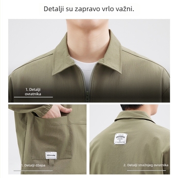 Muška polo majica s poluzipom i polo ovratnikom, dugi rukavi, slobodan kroj, oversize, ljeto 2025