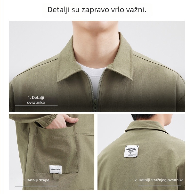 Muška polo majica s poluzipom i polo ovratnikom, dugi rukavi, slobodan kroj, oversize, ljeto 2025