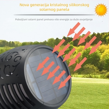 Solarna lampa s plamenom za vanjsku upotrebu, 12 LED, zemaljska lampa za travnjak, ambijentalno dvorišno osvjetljenje