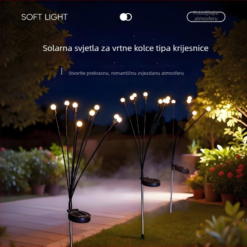 Solarne vanjske lampe s motivom svjetlucavih točkica za vrt i dvorište, vodootporne lampe za travnjak