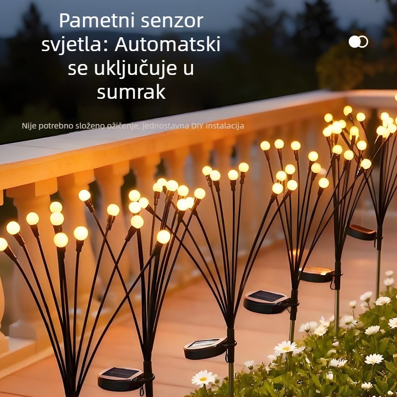 Solarne vanjske lampe s motivom svjetlucavih točkica za vrt i dvorište, vodootporne lampe za travnjak