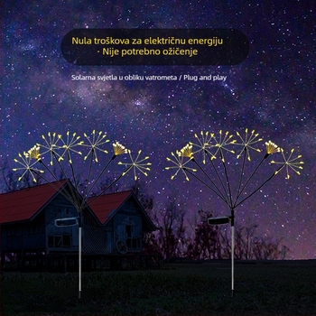 Solarne LED lampe u obliku krijesnica za vrt i travnjak, vodootporna vanjska dekorativna svjetiljka