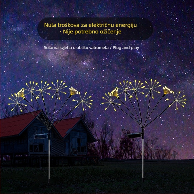Solarne LED lampe u obliku krijesnica za vrt i travnjak, vodootporna vanjska dekorativna svjetiljka