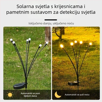 Solarna vanjska LED svjetiljka s efektom meteorskog kišnog svjetla, oblik planete, vrtna i dvorišna dekoracija, nosač za travnjak, IP65, E14, 1000 lm, 50 000 sati